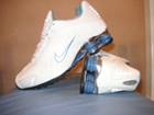 Nike shox R4 Cromado Branco e Azul